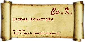 Csobai Konkordia névjegykártya